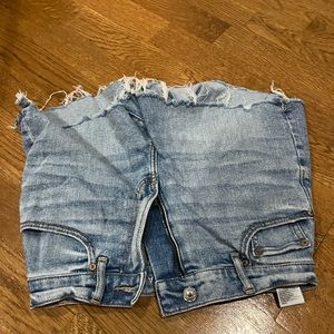 american eagle size 0 jean shorts ripped